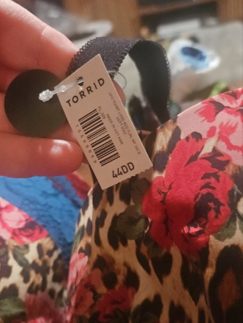 torrid Emerald, Red, Blue & Leopard Floral Lace Push-Up Bra - Picture 3 of 4